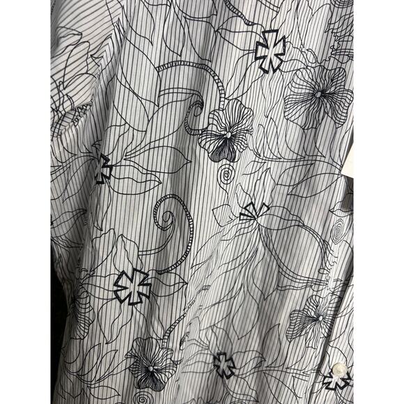 NWT Perry Ellis Cotton Short Sleeve Shirt Floral Sketch Print Modern Fit Sz XXL - Picture 6 of 9